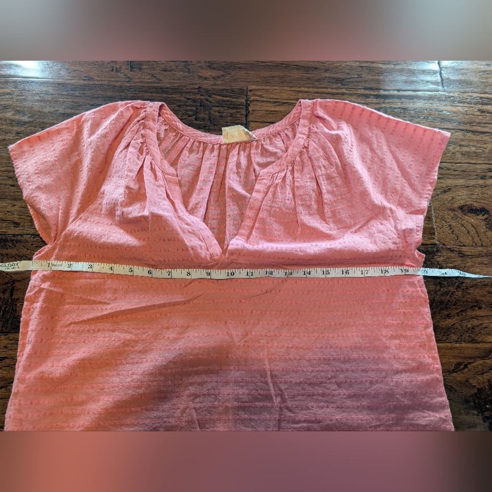 Nation LTD Los Angeles Pink Short Sleeve Top Cotton and Linen Size Small - Picture 7 of 7